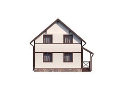 Двухэтажный дом с двухскатной крышей К2-2