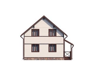 Двухэтажный дом с двухскатной крышей К2-2