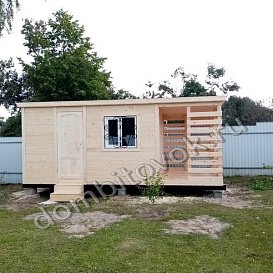 Бытовка дачная с дровником фото