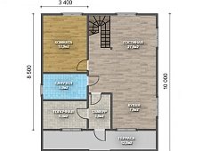 Двухэтажный дом с двухскатной крышей К2-12