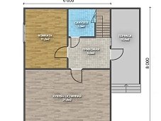 Двухэтажный дом с двухскатной крышей К2-4