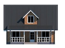 Двухэтажный дом с двухскатной крышей К2-11