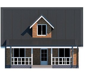 Двухэтажный дом с двухскатной крышей К2-11