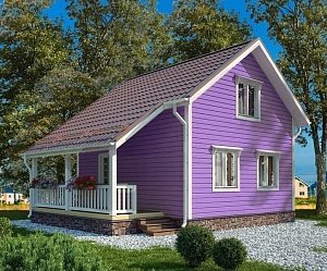 Двухэтажный дом с двухскатной крышей К2-3