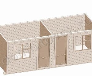 №14 Бытовка дачная двухкомнатная с 2-мя окнами 1х1м (утепленная)