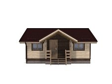 Одноэтажный дом с двухскатной крышей К1-12