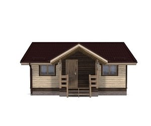 Одноэтажный дом с двухскатной крышей К1-12