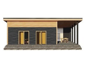 Одноэтажный дом с односкатной крышей К1-3