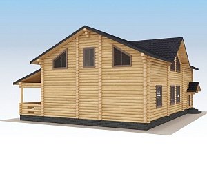 Дом из оцилиндрованного бревна "ФЕМИЛИ"