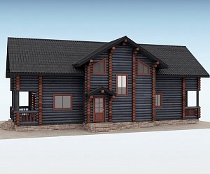 Дом из оцилиндрованного бревна "Quattro"