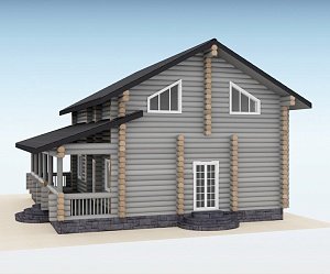 Дом из оцилиндрованного бревна "Compass"