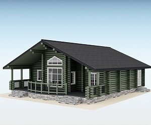 Дом из оцилиндрованного бревна "Wald"