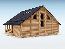 Дом из оцилиндрованного бревна "СТИЛЬ"