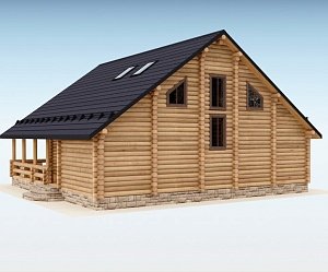 Дом из оцилиндрованного бревна "СТИЛЬ"