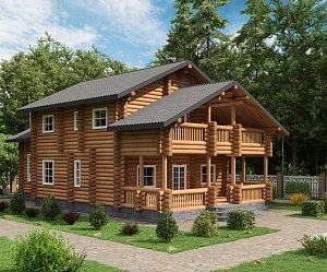 Дом из оцилиндрованного бревна "Катрин"