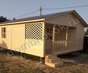 №16 Дачный деревянный дом с террасой, санузлом и двумя комнатами