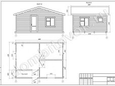 Дачный дом с прихожей, двумя комнатами и кухней фото