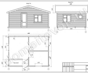 №15 Дачный дом с прихожей, двумя комнатами и кухней