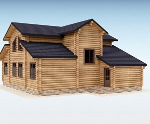 Дом из оцилиндрованного бревна "БРУСА"
