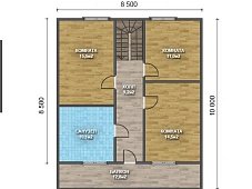 Двухэтажный дом с двухскатной крышей К2-12