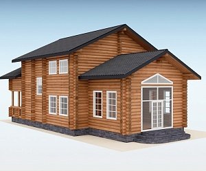 Дом из оцилиндрованного бревна "Катрин"
