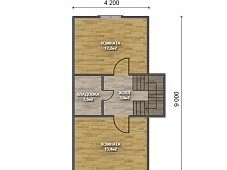 Двухэтажный дом с двухскатной крышей К2-8