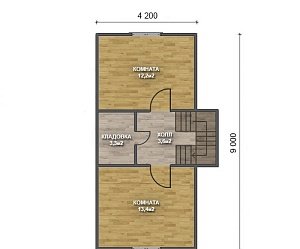 Двухэтажный дом с двухскатной крышей К2-8