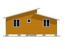 Одноэтажный дом с двухскатной крышей К1-8