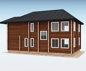 Дом из оцилиндрованного бревна "Sweet"