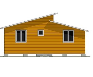 Одноэтажный дом с двухскатной крышей К1-8