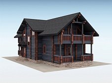 Дом из оцилиндрованного бревна "Quattro"