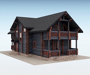 Дом из оцилиндрованного бревна "Quattro"