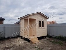 Бытовка с крыльцом и хозяйственным помещением фото