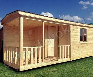 №8 Бытовка дачная с верандой и хоз. помещением 1х1м (утепленная)