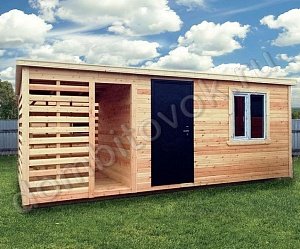 №21 Бытовка дачная стандарт с дровником (утепленная)