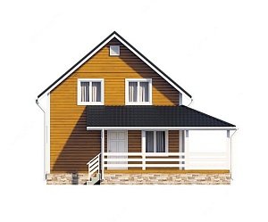 Двухэтажный дом с двухскатной крышей К2-10