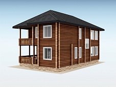 Дом из оцилиндрованного бревна "Sweet"