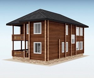 Дом из оцилиндрованного бревна "Sweet"