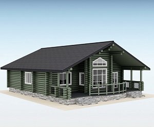 Дом из оцилиндрованного бревна "Wald"