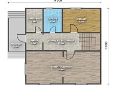 Двухэтажный дом с двухскатной крышей К2-1