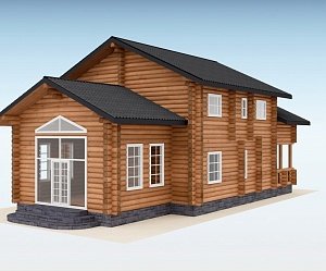 Дом из оцилиндрованного бревна "Катрин"