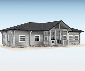 Дом из оцилиндрованного бревна "House"