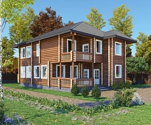 Дом из оцилиндрованного бревна "Sweet"