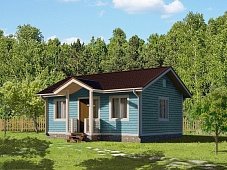 Одноэтажный дом с двухскатной крышей К1-11