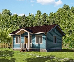 Одноэтажный дом с двухскатной крышей К1-11