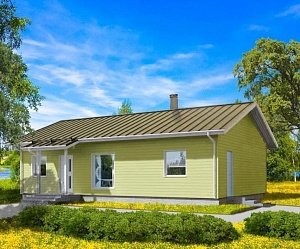 Одноэтажный дом с двухскатной крышей К1-7