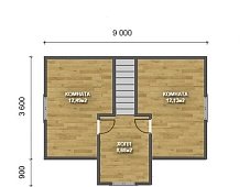 Двухэтажный дом с двухскатной крышей К2-11