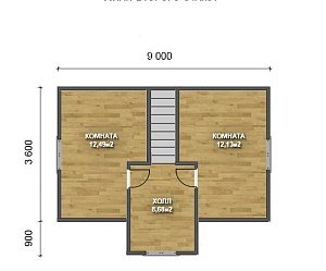 Двухэтажный дом с двухскатной крышей К2-11