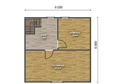 Двухэтажный дом с двухскатной крышей К2-3