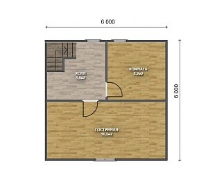 Двухэтажный дом с двухскатной крышей К2-3